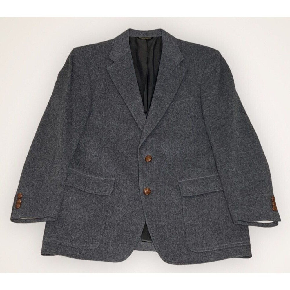 Palm Beach Blazer Men's‎ 42R Gray Camel Hair Sport Coat 2 Button Jacket Vintage